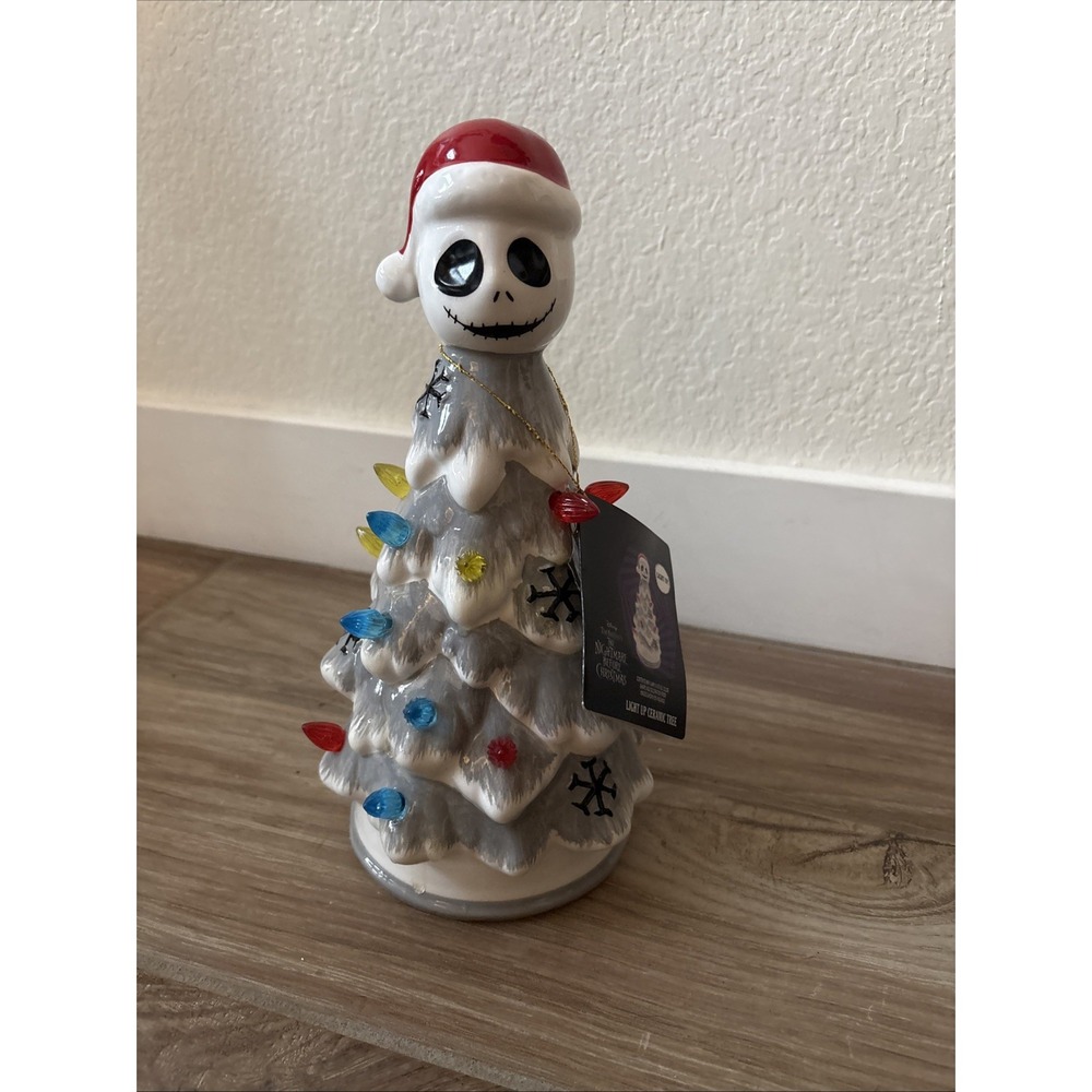 Disney Nightmare Before Christmas Jack Skellington Ceramic Light Up Tree Santa